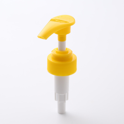 La loción amarilla del plástico del color bombea 28/400 bomba líquida del dispensador del jabón de la mano