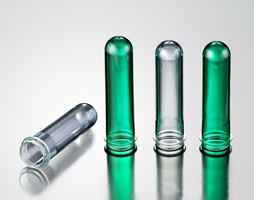 Alto objeto semitrabajado de la botella del ANIMAL DOMÉSTICO del verde de la transparencia para carbonatado