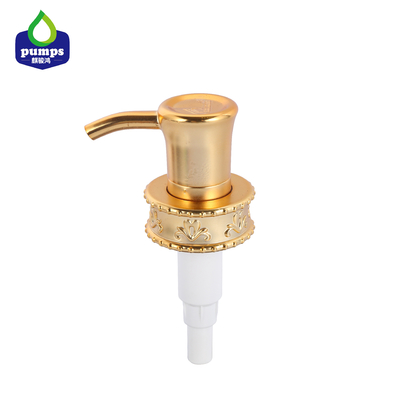 Bomba dispensadora de loción de color dorado de lujo para gel cosmético o botella de champú 33/410